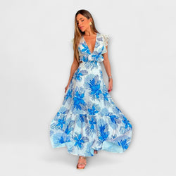 Margie - Trendy Mouwloze Kanten Maxi Jurk
